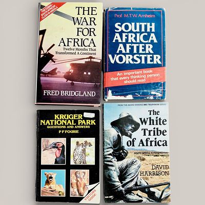 AFRICA. Set of 4 books about Africa, including "Kruger National Park", "The White Tribe of 