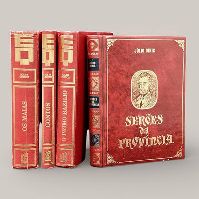 PORTUGUESE LITERATURE. Set of 4 books, "Sermons of the Province" by J&uacute;lio Dinis,"Cousin Bas&iacute;lio" 