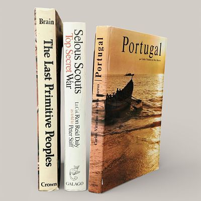 MISCELLANEOUS BOOKS. Set of 3 books: "Portugal" by Carlos Vitorino da Silva Barros, "Selous 