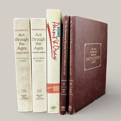 ART. Set of 5 books: “The New International Illustrated Encyclopedia of Art" 2 volumes, "Art 