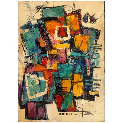 SONJA BRZAK. “Patchwork V” 
Oil on canvas technique 
Dimensions: 70x50 cm 
With certificate 