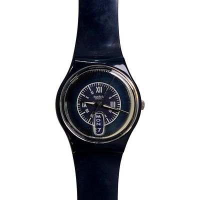 SWATCH AG1995 original Swiss Made wristwatch - "BLAUER GN707 Model" with date information at 6 