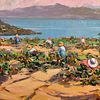 GABREIL CASARRUBIOS. Gabriel Casarrubios Oil on canvas. Title: Harvest. Signed. Dimensions: 50x100cm.Image - 1