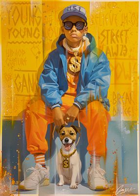 M51 Mixed media on paper. Title: Unlikely Friendships. 2023. Signed and dated. Dimensions: 