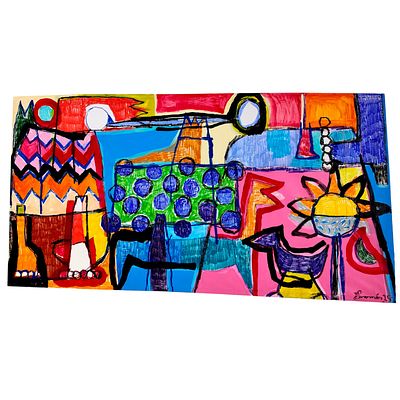 JO&Atilde;O PARAM&Eacute;S. Jo&atilde;o Param&eacute;s Mixed media on canvas. Title: Happiness. 2025. Signed and dated. 