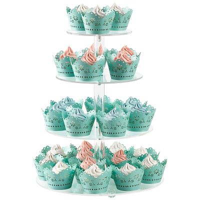 CUPCAKE STAND. CECOLIC acrylic cupcake stand, 4-tier clear display tower. Note: illustrative photo.