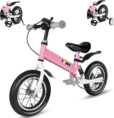 BICYCLE. YBIKE 2-in-1 balance bike with pedals, shock absorbers, and mudguards. Note: 