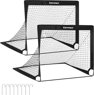 FOOTBALL GOALS. Set of 2 SONGMICS football goals for children. Foldable and quick to assemble. 