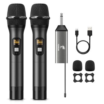 WIRELESS MICROPHONE. TONOR's TW-630 wireless microphone offers a 200-foot range. Note: 