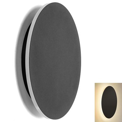 WALL LAMP. Aigostar LED wall lamp, 12W, 230V, 3000K, 20 cm, black. Note: illustrative photo.