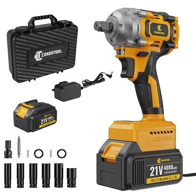 IMPACT WRENCH. CONENTOOL 21V cordless impact wrench with 680N.m torque. Includes 4000mAh 