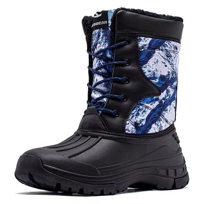 SNOW BOOTS. HOBIBEAR blue snow boots for boys and girls. Size 33. Note: illustrative photo.