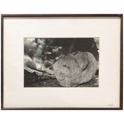 ORLANDO BATISTA. Black and white photograph by Orlando Batista, "PHILOSOPHER'S STONE" 