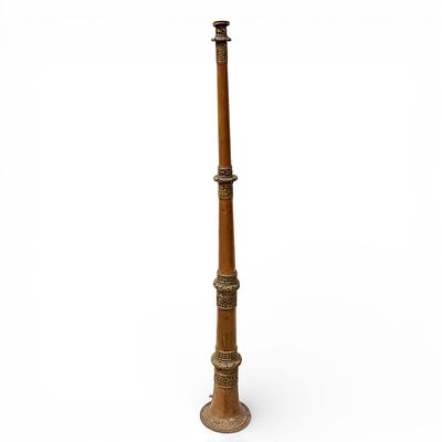 TIBETAN TRUMPET. Wind instrument, known as dung chen or zangs-dung, traditional from Tibet 
