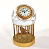 TABLE CLOCKS. Set of 2 table clocks in cut crystal and gilded metal, one in the shape of an old Image - 1