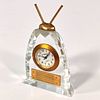 TABLE CLOCKS. Set of 2 table clocks in cut crystal and gilded metal, one in the shape of an old Image - 2
