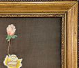 VERY OLD ORIGINAL EMBROIDERY. Very old floral embroidery on a brown silk background in the Image - 2