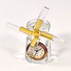 TABLE CLOCKS. Set of 2 table clocks in cut crystal and gilded metal, one in the shape of a Image - 2