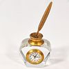 TABLE CLOCKS. Set of 2 table clocks in cut crystal and gilded metal, one in the shape of a Image - 2