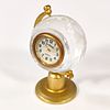 DESK CLOCKS. Set of 2 desk clocks in cut crystal and gilded metal, one in the shape of a globe Image - 2