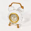 DESK CLOCKS. Set of 2 desk clocks in cut crystal and gilded metal, one in the shape of an alarm Image - 1
