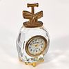 DESK CLOCKS. Set of 2 desk clocks in cut crystal and gilded metal, one in the shape of an alarm Image - 2