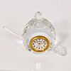 DESK CLOCKS. Set of 2 desk clocks in cut crystal and gilded metal, one in the shape of a teapot Image - 2
