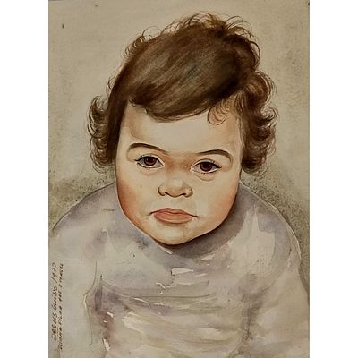 &Aacute;GUARELA. &Aacute;guarela original assinada "JESUS GUIDO" e datada de 1977. A obra representa a pr&oacute;pria 