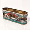 SILVER RING. Antique Portuguese silver napkin ring, hallmarked, with openwork featuring a dog Image - 2