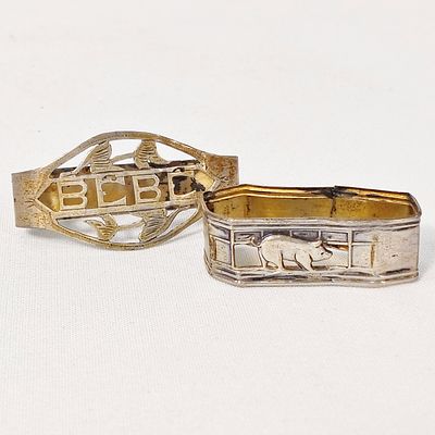 ARGOLAS DE PRATA. Argolas de guardanapo antigas em Prata portuguesa contrastada com trabalhos 