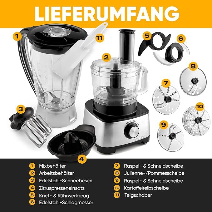 PROFI COOK KM 1063 MULTIFUNCTION FOOD PROCESSOR 1200W. ProfiCook KM 1063 multifunction food 