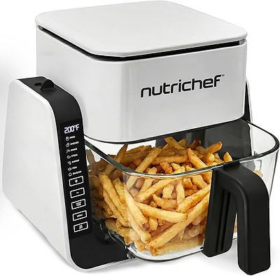 AIR FRYER & GRELHADOR NUTRICHEF 4QT GLASS AIR FRYER & GRILL WHITE. Air fryer e grelhador 