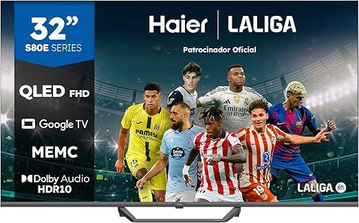 HAIER H32S80EFX 32" QLED FULL HD SMART TV GOOGLE TV HDR10 2024. 32-inch television sold for 