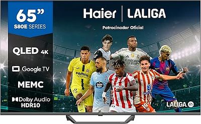 HAIER 65" QLED 4K SMART TV GOOGLE TV DOLBY AUDIO HDR10. 65-inch television sold for repair or 