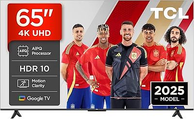 TCL 65" 4K UHD SMART TV GOOGLE TV DOLBY AUDIO MOTION CLARITY. 65-inch television sold for repair 