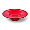 RUBY GLASS FRUIT BOWL/VASE. Ruby red glass fruit bowl/vase, often attributed to designer Monica Image - 1