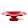 RUBY GLASS FRUIT BOWL/VASE. Ruby red glass fruit bowl/vase, often attributed to designer Monica Image - 2