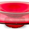 RUBY GLASS FRUIT BOWL/VASE. Ruby red glass fruit bowl/vase, often attributed to designer Monica Image - 3
