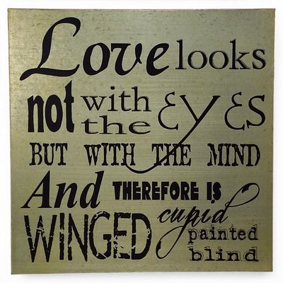 METAL DECORATIVE PANEL. Metal decorative wall panel with an inspirational quote from William 