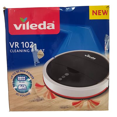 VILEDA ROBOT VACUUM CLEANER. Vileda VR 102 robot vacuum cleaner, up to 90 minutes of cleaning 