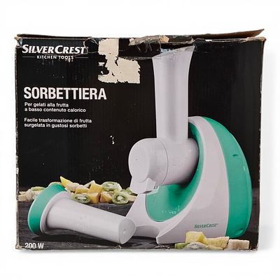 SILVER CREST SORBET MAKER. SilverCrest brand sorbet maker. Easily converts frozen fruit into 
