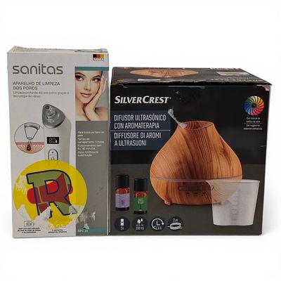 DIFFUSER AND CLEANER SET. Set of Silvercrest ultrasonic aroma diffuser and Sanitas SFC 35 pore 