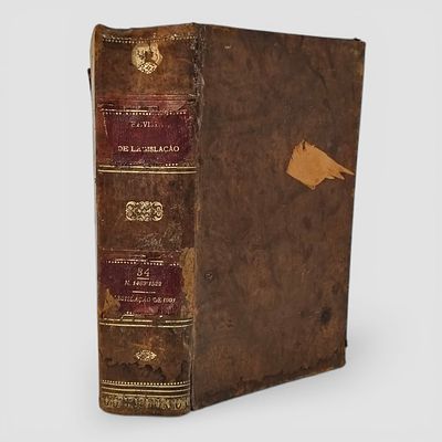 BOOK OF LEGISLATION. Old book bound in leather, identified as a volume of legislation from 1901. 