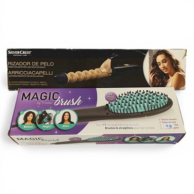 HAIR PACK. Silver Crest hair styler pack and Magic Brush Trstar hair straightening brush. As new.