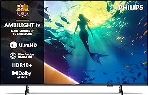 PHILIPS 50" 4K UHD AMBILIGHT SMART TV. 50-inch television sold for repair or parts, potentially 