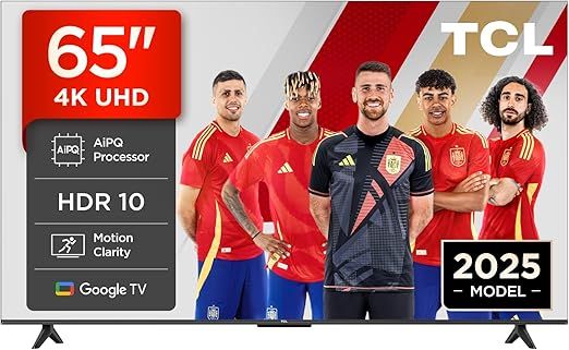 TCL 65" 4K UHD SMART TV (GOOGLE TV). 65-inch television sold for repair or parts, potentially 