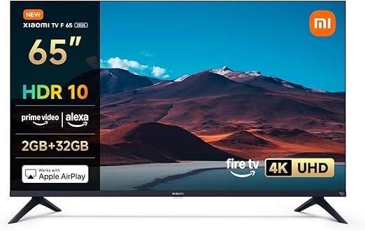 XIAOMI 65" 4K UHD SMART TV (FIRE TV). 65-inch television sold for repair or parts, potentially 