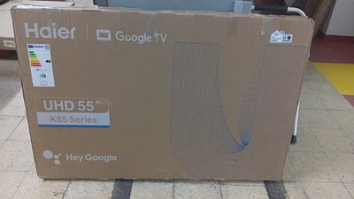 HAIER 55" DIRECT LED 4K UHD GOOGLE TV. 55-inch television sold for repair or parts, which may 