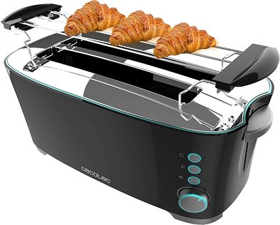 CECOTEC TOASTER 1350W. 1350 W vertical toaster with 2 long slots for 2 toasts, automatic stop 