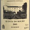 QUINTA DO MOURO 2003. Bottle of red wine Quinta do Mouro 2003, Alentejo. Volume: 75cl. Alcohol Image - 1